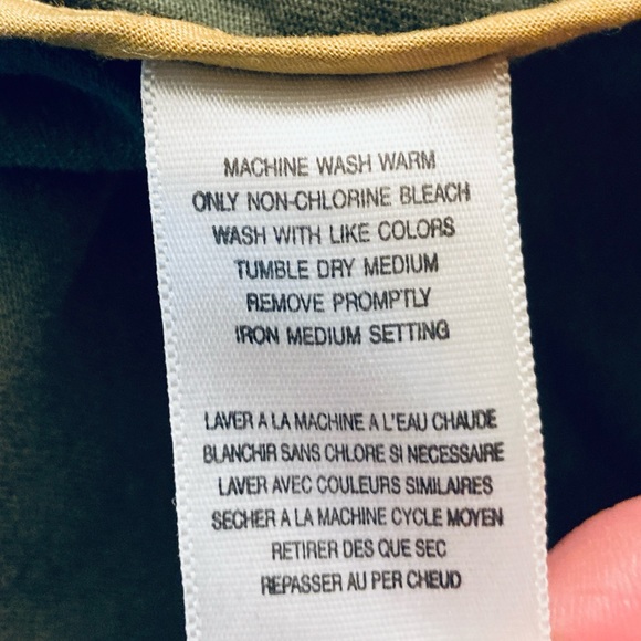 Army Olive Green Denim-Style Shacket Women XL Stretch Buttons Pockets Comfort - Picture 8 of 10